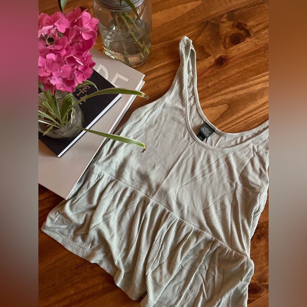 green ribbed tank